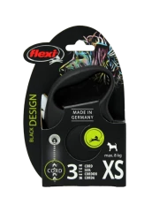 Поводок-рулетка для собак flexi Black Design XS 3 м 8 кг трос, черный