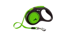 Поводок-рулетка для собак flexi New Neon S 5 м лента, зеленый