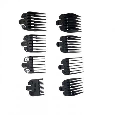 NEW Набор пластиковых насадок для машинок Wahl 8 шт, черный