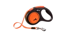 Поводок-рулетка для собак flexi New Neon S 5 м лента, оранжевый