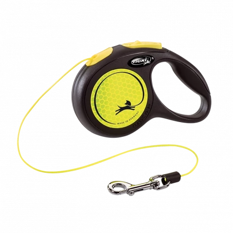 Поводок-рулетка для собак flexi New Neon XS трос, желтый