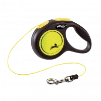 Поводок-рулетка для собак flexi New Neon XS трос, желтый