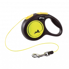 Поводок-рулетка для собак flexi New Neon XS трос, желтый