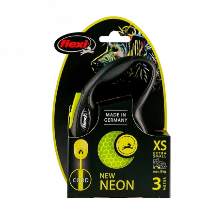 Поводок-рулетка для собак flexi New Neon XS трос, желтый