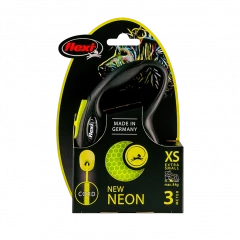 Поводок-рулетка для собак flexi New Neon XS трос, желтый