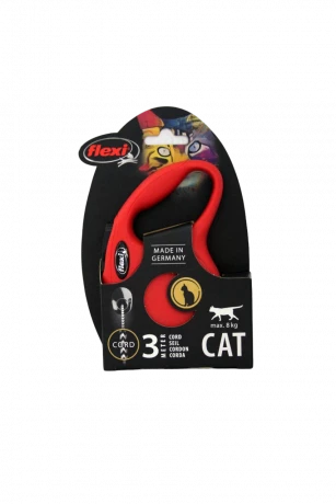 Рулетка-поводок для кошек flexi Cat XS 3 м трос, красный