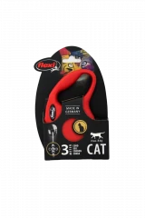 Рулетка-поводок для кошек flexi Cat XS 3 м трос, красный