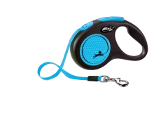 Поводок-рулетка для собак flexi New Neon S 5 м лента, синий