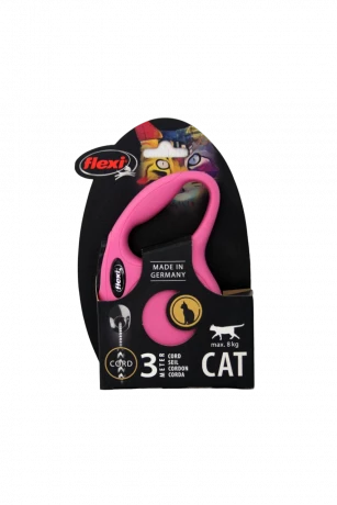 Рулетка-поводок для кошек flexi Cat XS 3 м трос, розовый