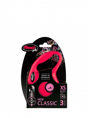 Рулетка-поводок для собак flexi New Classic XS 3 м трос, красный