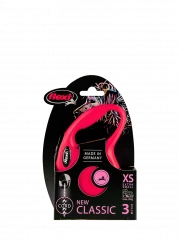 Рулетка-поводок для собак flexi New Classic XS 3 м трос, красный