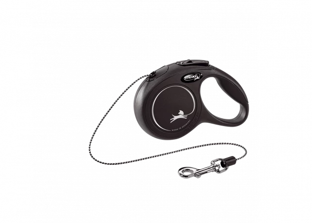 Рулетка-поводок для собак flexi New Classic XS 3 м трос, черный