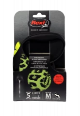 Поводок-рулетка для собак flexi Safari Leopard M 5 м трос, желтый
