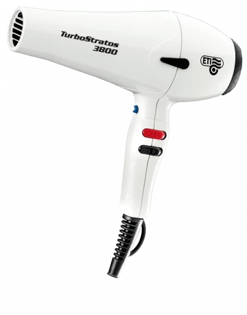 Фен ETI Turbo Stratos 3800, 2400 ватт, белый