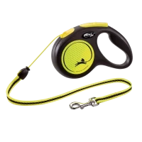 Поводок-рулетка для собак flexi New Neon M 5 м трос, желтый
