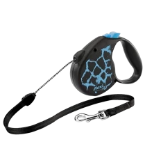 Поводок-рулетка для собак flexi Safari Giraffe M 5 м трос, голубой