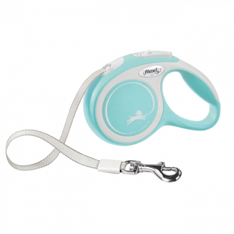Поводок-рулетка flexi New Comfort XS 3 м 12 кг лента, голубой