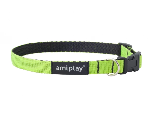 Ошейник регулируемый AmiPlay Twist зеленый, размер L