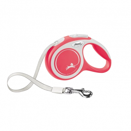 Поводок-рулетка flexi New Comfort XS 3 м 12 кг лента, красный