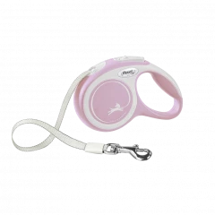 Поводок-рулетка flexi New Comfort XS 3 м 12 кг лента, розовый