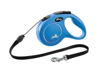 Рулетка-поводок для собак flexi New Classic M 5 м трос, синий