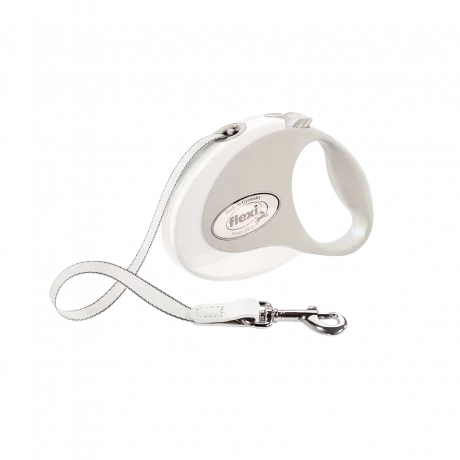 Поводок-рулетка flexi Style S 3 м 12 кг лента, белый