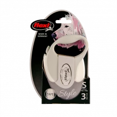 Поводок-рулетка flexi Style S 3 м 12 кг лента, белый