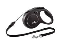 Рулетка-поводок для собак flexi New Classic M 5 м трос, черный