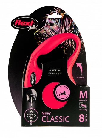 Рулетка-поводок для собак flexi New Classic M 8 м трос, красный