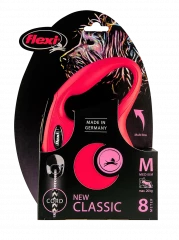 Рулетка-поводок для собак flexi New Classic M 8 м трос, красный