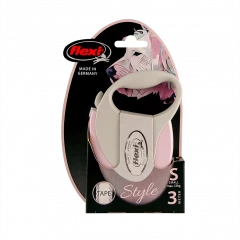 Поводок-рулетка flexi Style S 3 м 12 кг лента, розовый