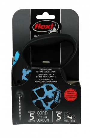 Поводок-рулетка для собак flexi Safari Giraffe S 5 м трос, голубой