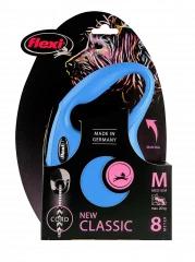 Рулетка-поводок для собак flexi New Classic M 8 м трос, синий
