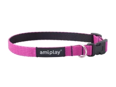 Ошейник регулируемый AmiPlay Twist розовый, размер L