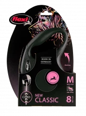 Рулетка-поводок для собак flexi New Classic M 8 м трос, черный