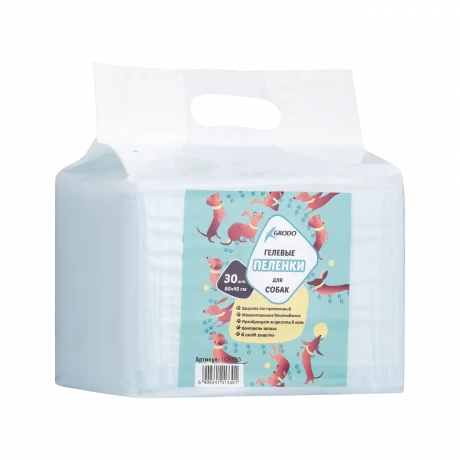 Гелевые пеленки GRODO для собак 60х45 см, 30 шт.