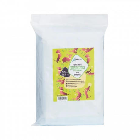Гелевые пеленки GRODO для собак 60х60 см на липучках, 10 шт.