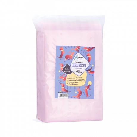 Гелевые пеленки GRODO для собак 60х60 см с ароматом лаванды, 10 шт.