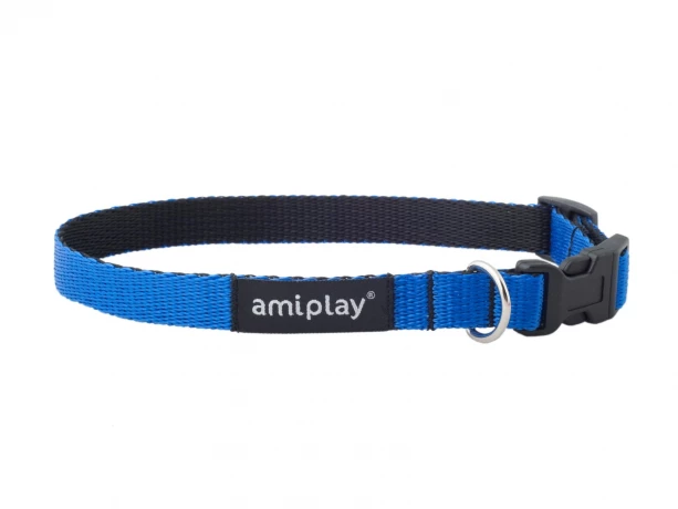Ошейник регулируемый AmiPlay Twist синий, размер S
