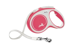 Поводок-рулетка flexi New Comfort M 5 м 25 кг лента, красный
