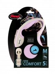 Поводок-рулетка flexi New Comfort M 5 м 25 кг лента, розовый