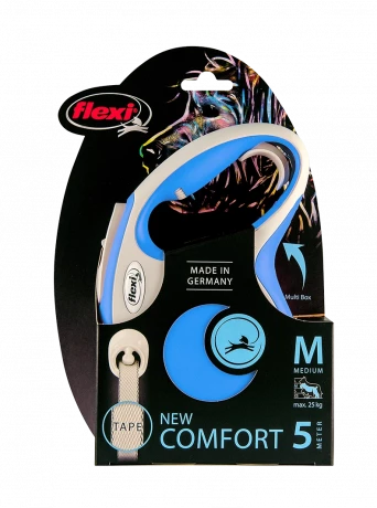 Поводок-рулетка flexi New Comfort M 5 м 25 кг лента, синий