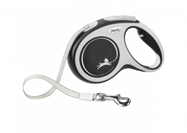 Поводок-рулетка flexi New Comfort M 5 м 25 кг лента, черный