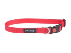 Ошейник регулируемый AmiPlay Basic с блокировкой красный, размер M