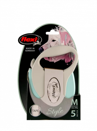Поводок-рулетка flexi Style M 5 м 25 кг лента, мятный