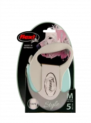 Поводок-рулетка flexi Style M 5 м 25 кг лента, мятный