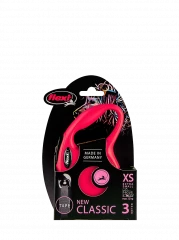Поводок-рулетка для собак flexi New Classic XS 3 м лента, красный