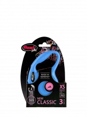 Поводок-рулетка для собак flexi New Classic XS 3 м лента, синий