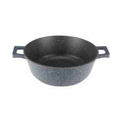 Жаровня GRANIT 26 см, с термостойкой стеклянной крышкой