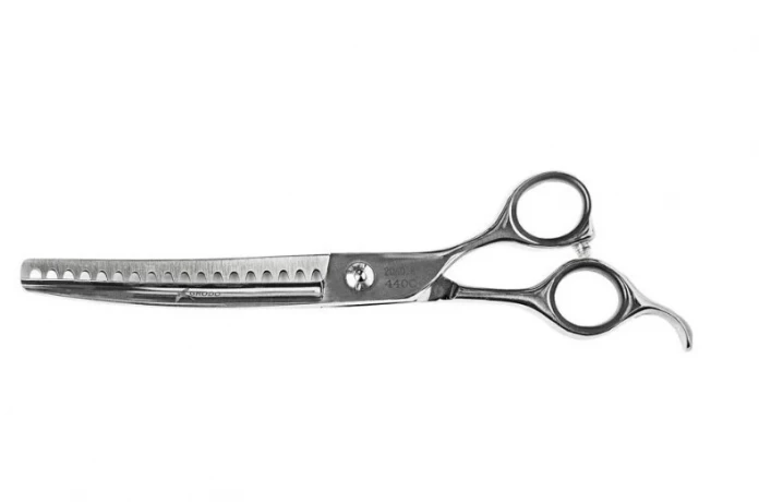 Ножницы GRODO изогнутые шанкеры с большим черным винтом, 7" 18T